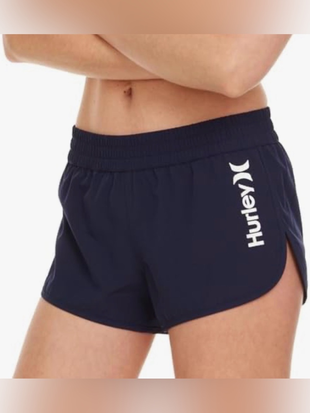 Hurley Navy Blue Athletic Running Shorts with White Logo size M - Picture 5 of 7